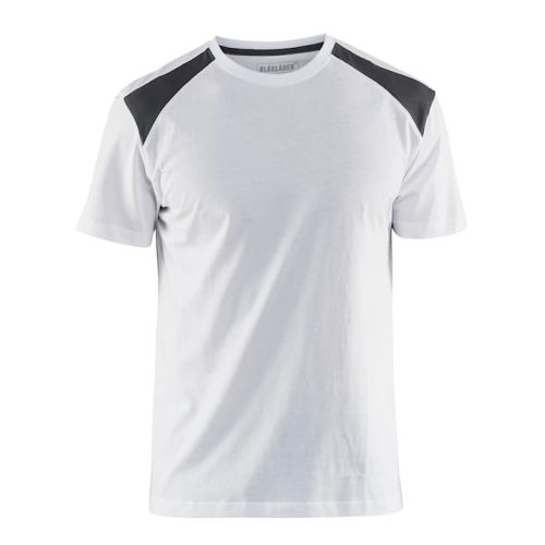 T-shirt bicolore blanc/gris foncé T4XL - BLÅKLÄDER - 3379104210984XL pas cher
