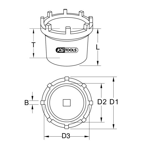Douille 3/4'' à 8 ergots extérieurs pour Scania 420 KS TOOLS 450.0236 photo du produit Secondaire 1 L