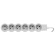 Rallonge multiprise extra-plate équipée de 6 prises 2P+T 16 A 3680 W avec cordon longueur 1,5 m blanc et gris clair LEGRAND 049484 photo du produit