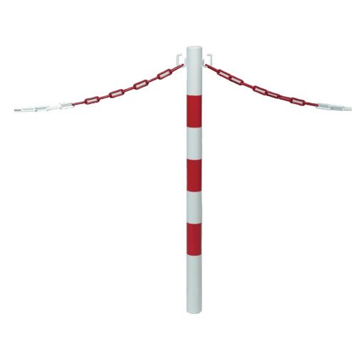 Kit de 2 poteaux acier rouge/blanc avec manchon - NOVAP - 2223546 photo du produit Secondaire 1 L