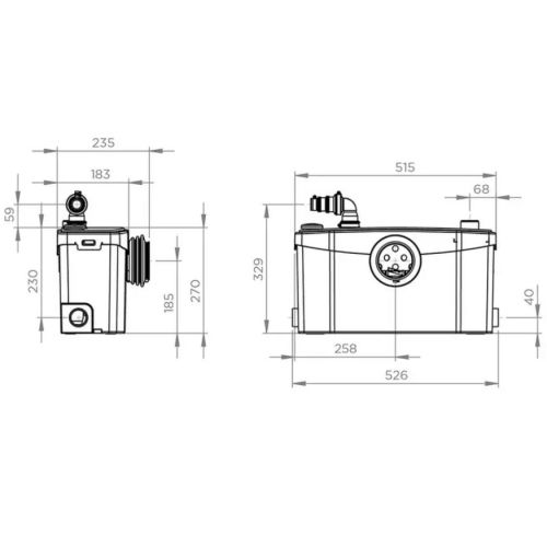 Broyeur adaptable 400W SANIPLUS UP pour WC et douche - SFA - SPUPSTD pas cher Secondaire 1 L