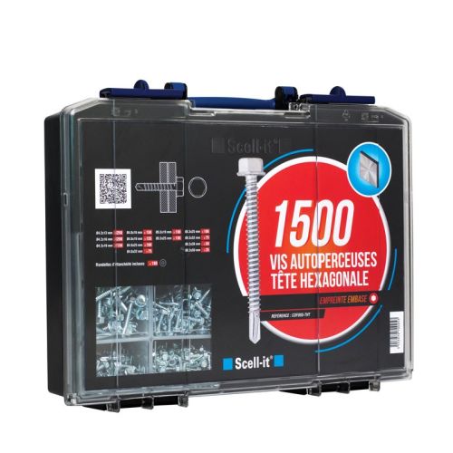 Coffret 1500 vis autoperceuses et rondelles tête hexagonale SCELL-IT COF005-THT photo du produit Principale L