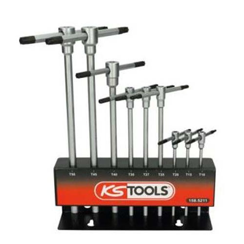 Présentoir de clés Torx à poignée en T 9 pièces KS TOOLS 158.5211 photo du produit Principale L