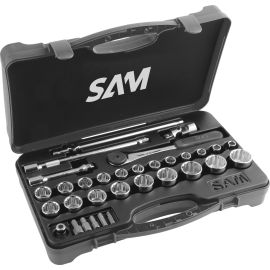 Coffret 1/2'' de 32 outils Sam outillage 12 pans en mm - 75-S32 pas cher Principale M