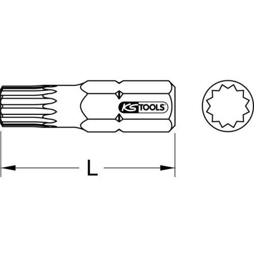 Embout de vissage XZN 6 pans en acier nickelé M10 KS TOOLS 930.3010 photo du produit Secondaire 1 L