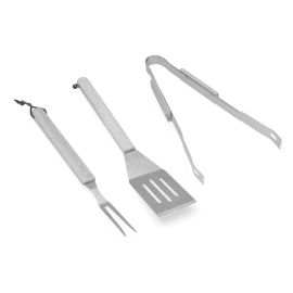 Set 3 outils barbecue manche bois - 73854 pas cher Principale M