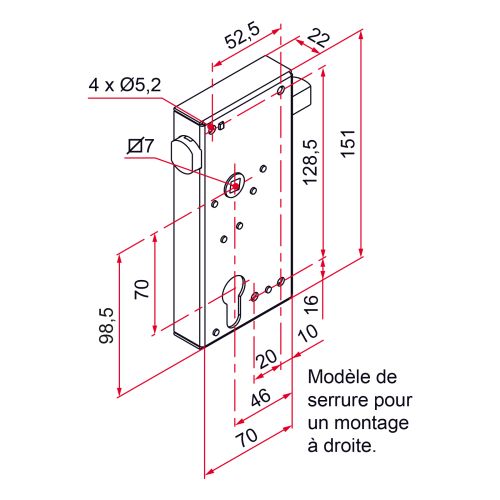 SERRURE GE A PENE REGLABLE DTE photo du produit Secondaire 1 L