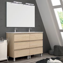 Meuble de salle de bain Cosynéo double vasque à 6 tiroirs PALMA photo du produit Principale M