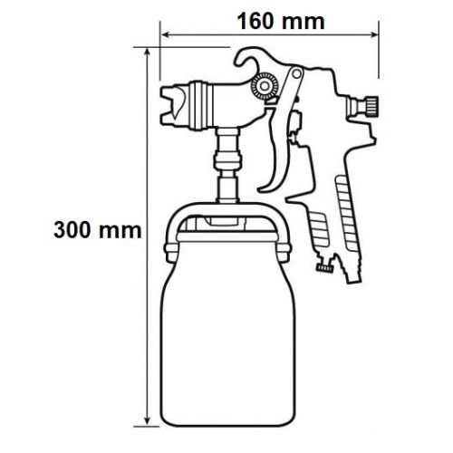 Pistolet de peinture pneumatique à godet 1 l PREVOST CAR S02 photo du produit Secondaire 1 L