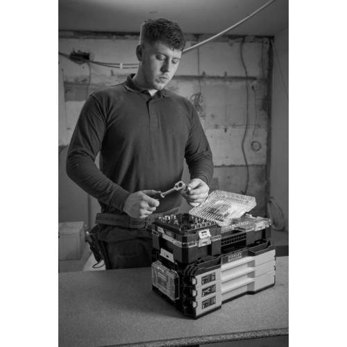 Coffret douilles STAKBOX M 3/8'' jeu de 18 pièces - Stanley Fatmax - FMMT98102-0 pas cher Secondaire 4 L