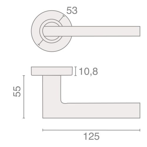 Béquille double JADE massive sur rosace inox 4001 - HERACLES - B-INOX-BM01 pas cher Secondaire 2 L