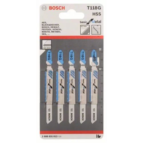 Lame de scie sauteuse T 118 G Basic for Metal BOSCH 2608631012 photo du produit Secondaire 1 L