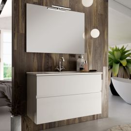 Meuble de salle de bain Cosynéo simple vasque à 2 tiroirs miroir avec applique MIG photo du produit Principale M