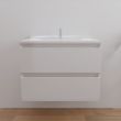 Ensemble meuble ARLEQUIN 70cm avec traverse blanc et plan simple vasque - CUISIBANE - M0ARL_70BBTB pas cher