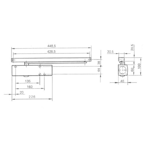 Ferme-porte série TS 3000 finition argent fourni sans bras - GEZE - 028 348 pas cher Secondaire 2 L