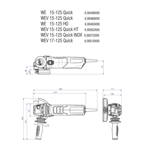 Meuleuse d'angle Metabo WE 15-125 Quick 1550 W photo du produit Secondaire 3 L