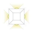 Applique murale LED 6 W carré 4 diffuseurs 4000 K MIIDEX LIGHTING 67808 photo du produit