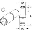 Douille TITANPLUS longue 6 pans 3/8'' 17 mm KS TOOLS 965.3857 photo du produit Secondaire 1 S