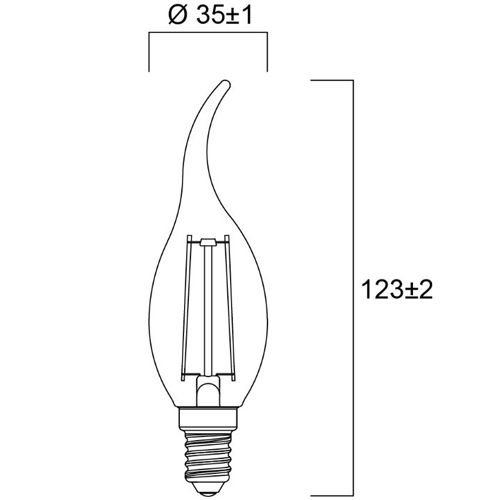 Lampe TOLEDO Retro coup de vent 2,5 W 250 lm 827 E14 SYLVANIA 29485 photo du produit Secondaire 1 L