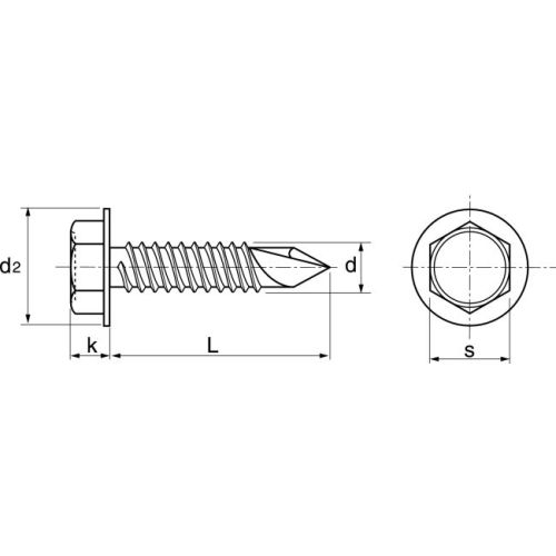 Vis autoperceuse tête hexagonale AISI 410 DIN 7504 K 4.2X13 boîte de 200 ACTON 624414,2X13 photo du produit Secondaire 3 L