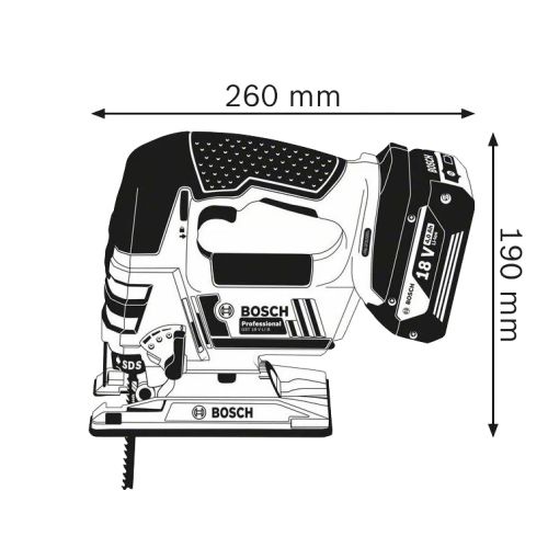 Scie sauteuse 18V GST 18 V-LI B + 2 batteries Procore 5,5 Ah + chargeur en coffret L-boxx BOSCH 06015A610C photo du produit Secondaire 4 L