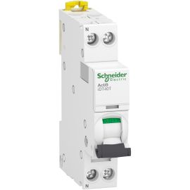 Disjoncteur modulaire ACTI9 IDT40T 1P+N courbe C 4500A / 6kA 10A - SCHNEIDER ELECTRIC - A9P22610 pas cher Principale M