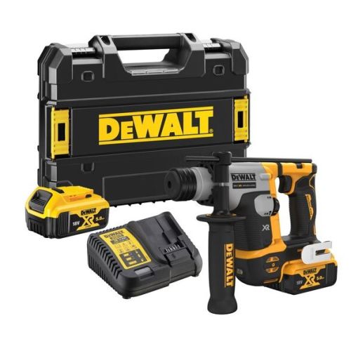 Perforateur SDS Plus 18 V avec 2 batteries 5 Ah + chargeur + coffret T-STAK DEWALT DCH172P2-QW photo du produit