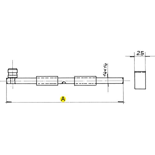 Verrou à tige carré à souder 10X10mm longueur 330mm - IBFM - 008330A pas cher Secondaire 1 L