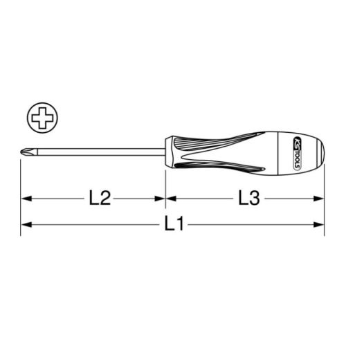 Tournevis Phillips bi-matière isolé 1000 V PH0 60 x 163 mm KS TOOLS 922.6209 photo du produit Secondaire 1 L