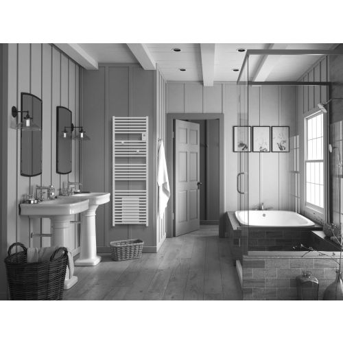 Radiateur sèche-serviettes électrique RIVA 4 avec soufflerie 1750W blanc - THERMOR - 471559 pas cher Secondaire 1 L