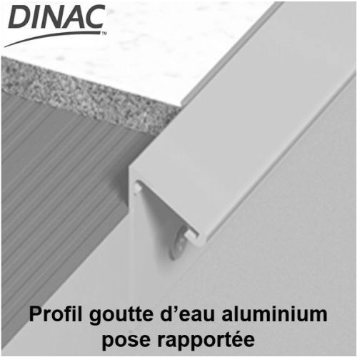 Profil rejet eau à visser pour terrasse alu naturel longueur 2,5m - DINAC - 5511030 pas cher Secondaire 2 L
