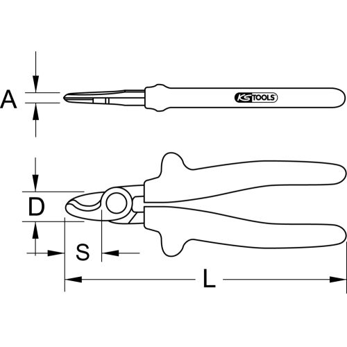 Pince coupe câble isolée 1000 V 230 mm KS TOOLS 112.1269 photo du produit Secondaire 1 L