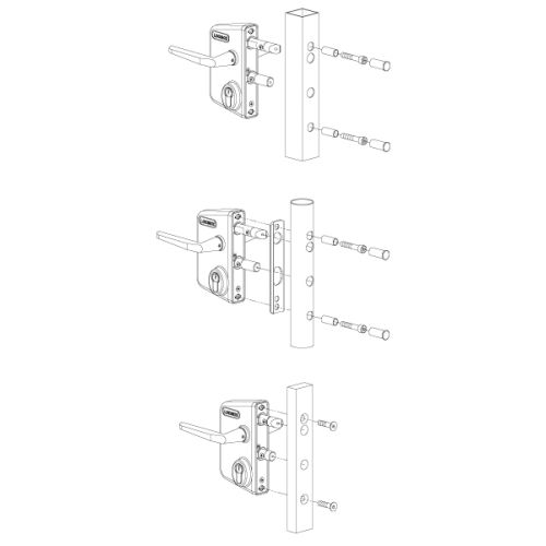 Serrure LA type industriel pour portail battant tube 10 - 30 mm argent LOCINOX P00011891-SILV photo du produit Secondaire 2 L