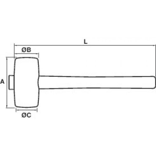 Maillet pour b&eacute;tonni&egrave;re 1 kg MOB OUTILLAGE 0190000201 photo du produit Secondaire 2 L