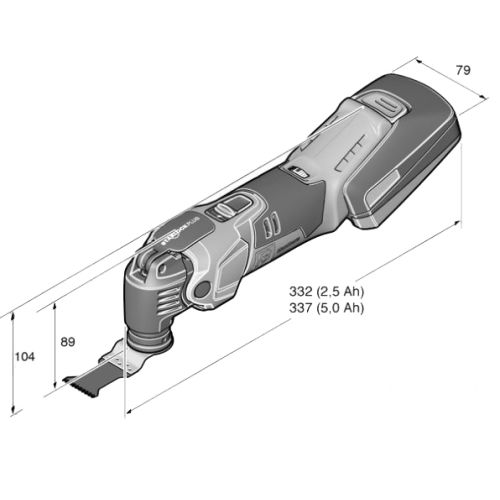 Scie-oscillante 18V AMM 500 Plus Select 18 V (sans batterie ni chargeur) + coffret - FEIN - 71293362000 pas cher Secondaire 2 L