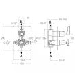 Mitigeur de douche thermostatique à encastrer ADAGIO 918722S 2 voies sans ensemble de douche chromé - RAMON SOLER - 91D306144 pas cher Secondaire 1 S