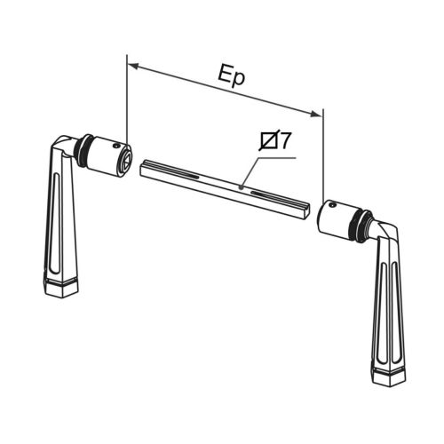B&eacute;quille double rustique alu noir pour &eacute;paisseur 30mm axe 60mm - TIRARD - JE392001 pas cher Secondaire 1 L