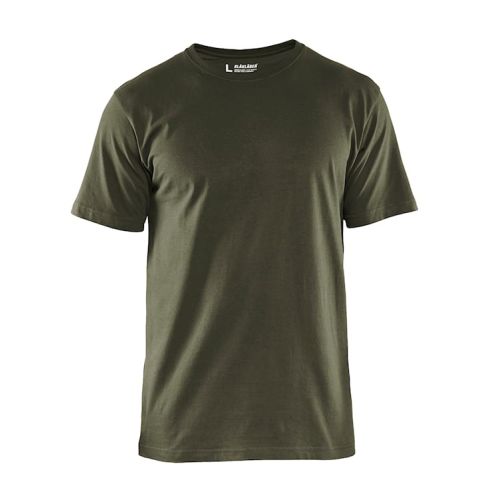 T-shirt coton vert armée lot de 5 TL - BLÅKLÄDER - 362510424600L pas cher