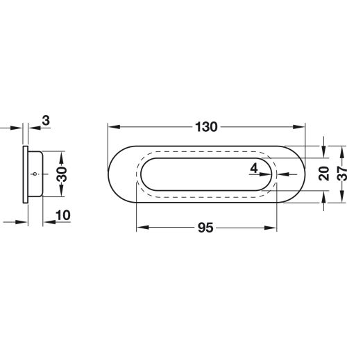 Poign&eacute;e cuvette acier inox HAFELE 152.51.001 photo du produit Secondaire 2 L