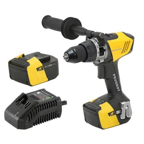 Perceuse à percussion 18 V EnergyDrill-18VPBL4 + 2 batteries 4 Ah + chargeur rapide + coffret PEUGEOT OUTILLAGE 250326 photo du produit