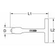 Limiteur de couple pré-réglé 3/8" poignée en T avec revêtement isolant 12 Nm KS TOOLS 117.3806 photo du produit Secondaire 1 S
