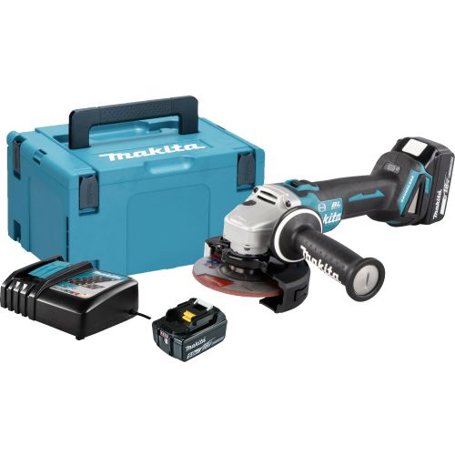 Meuleuse d'angle 18V 125mm + 2 batteries 5Ah + chargeur + coffret MAKPAC - MAKITA - DGA506RTJ pas cher