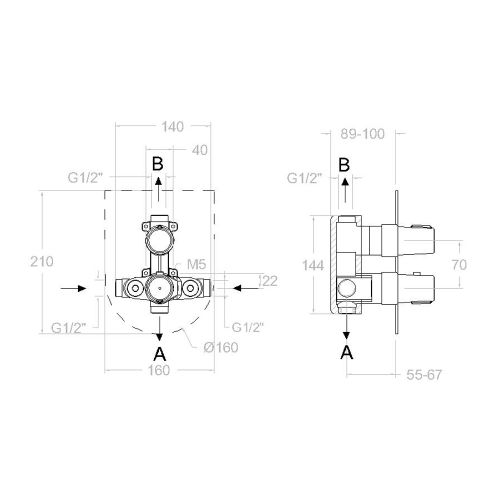 Mitigeur bain-douche thermostatique à encastrer 2 voies TZAR 348712SNC - RAMON SOLER - 34D302510 pas cher Secondaire 1 L