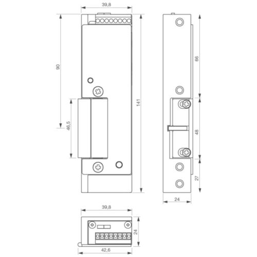 Gâche électrique issue de secours à encastré 24 mm DIN gauche IZYX 333XKDL2448 photo du produit Secondaire 1 L