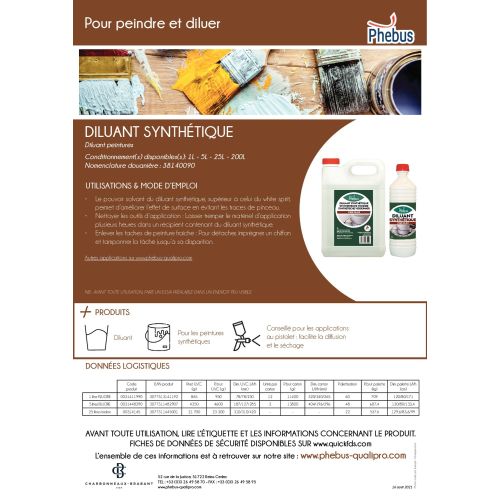 Diluant synthétique bouteille 1 L  MIEUXA 103122 photo du produit Secondaire 1 L