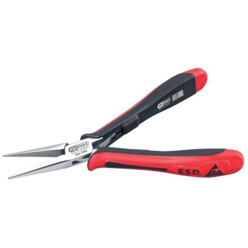 Pince ESD à becs longs demi-ronds lisses photo du produit