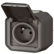 Prise de courant PLEXO 2P+T 16 A 250 V étanche pour fixation saillie anthracite boite de 10 LEGRAND 069791L photo du produit Secondaire 1 S