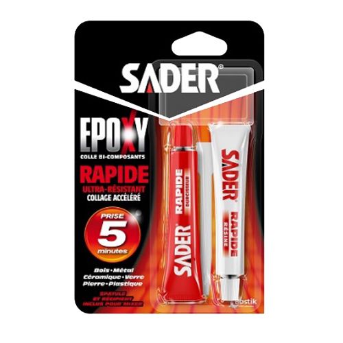 Colle bi-composante Epoxy rapide 2x15 ml SADER 30621065 photo du produit Principale L