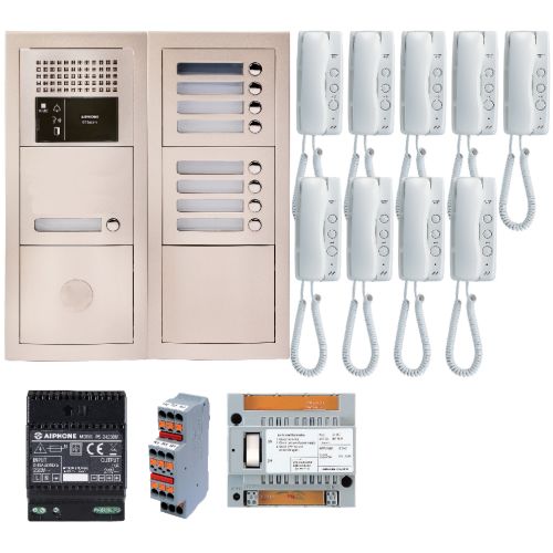 Pack audio 9 poste complet blanc AIPHONE 200380 photo du produit Principale L