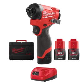 Visseuse à chocs compacte hexagonal 1/4'' 12V Milwaukee M12 FID2-202X + 2 batteries + chargeur + HD Box - 4933479877 photo du produit Principale M